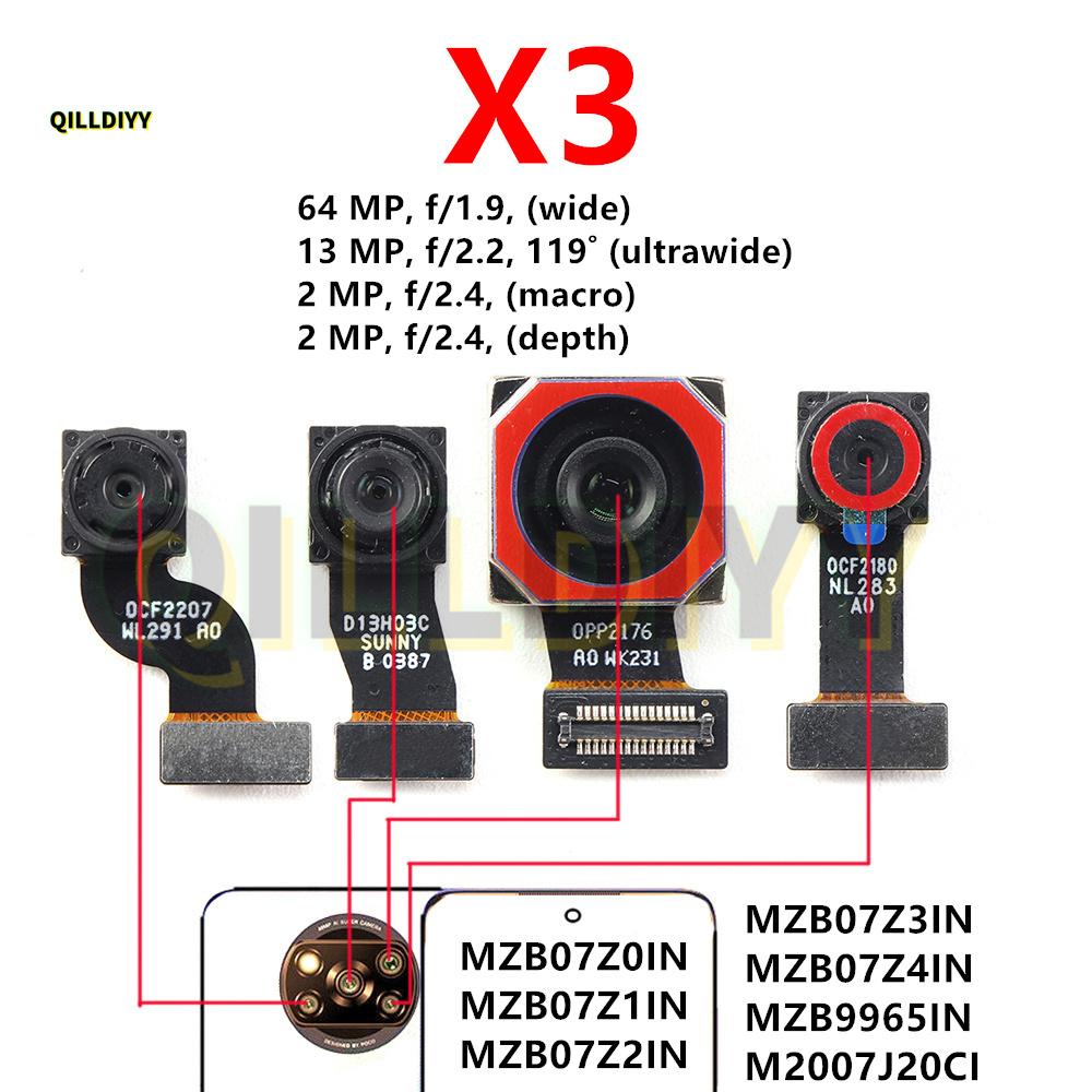 Rear Front Camera For Xiaomi Poco X3 Pro GT NFC Facing Frontal View Selfie Backside Flex Small Back Camera Module Parts