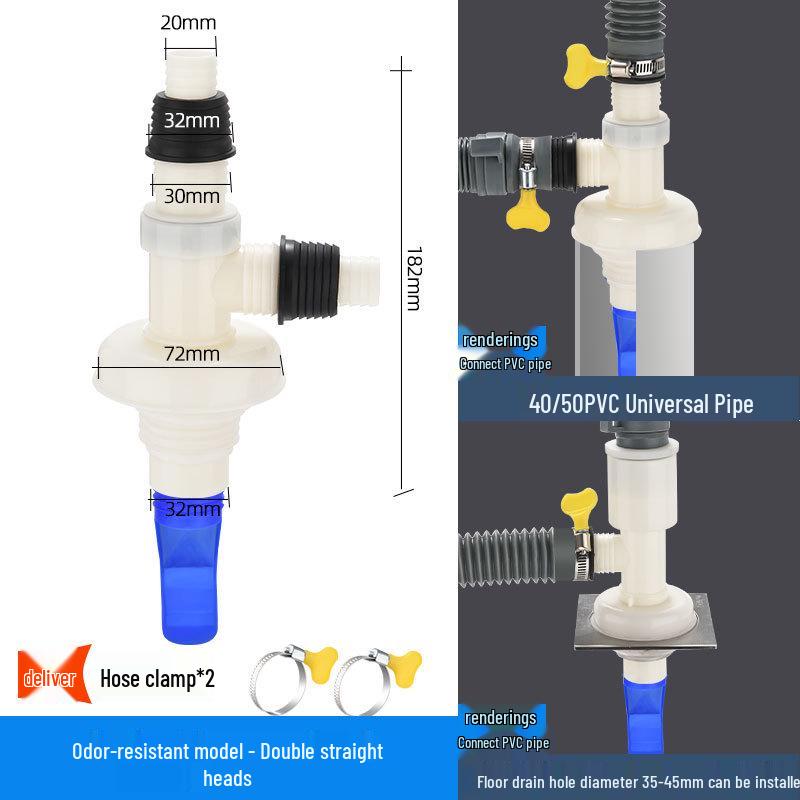 Odor-Proof Y-Shaped Drain Connector for Washing Machine and Basin