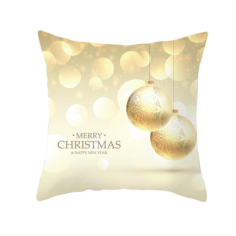 Gold Christmas Throw Pillow Cover Christmas Gold Ball Sofa Home Decoration Cushion Cover
