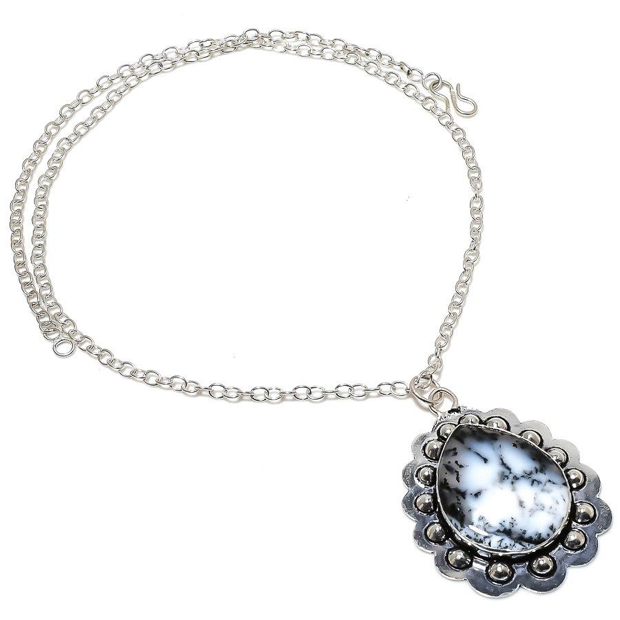 

Vintage Dendrite Opal Gemstone Handmade Ethnic Jewelry Pendant 2.32 SR-8907