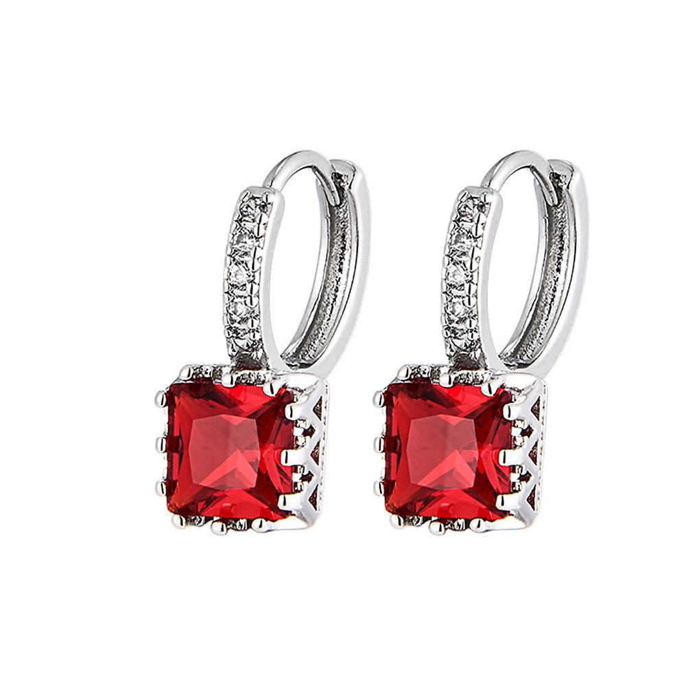 Stylish Zircon Square Alloy Earrings For Women Geometric Summer 2022 Jewelry Unique