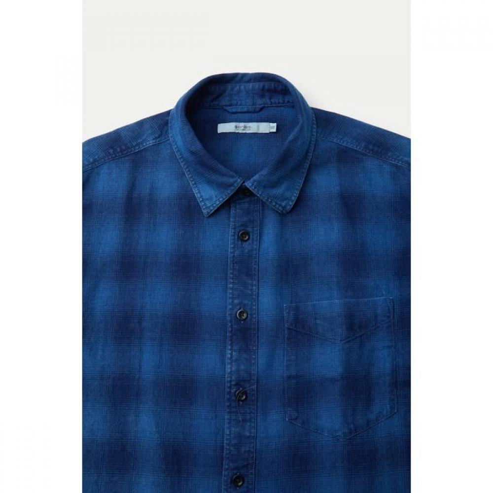 SERIES Indigo Washing Check Shirt Blue Sasfm26431bux
