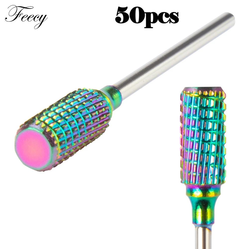 50pcs Tungsten Carbide Nail Drill Bit Milling Cutter Manicure Machine Equipment Cuticle Clean Burr Pedicure Accessories Tools