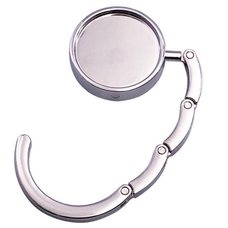 

1pc Round Shape Portable Folding Bag Handbag Tote Table Hanger Fold Hook Holder Purse Hanger Holder Home Organizer