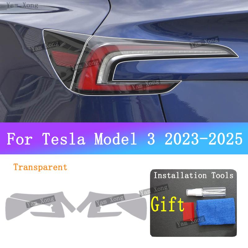 Für Tesla Model 3 Außen Scheinwerfer Rücklicht Transparente Schutzfolie Model 3+ Front Heck Schwarz Verfärbende Folien