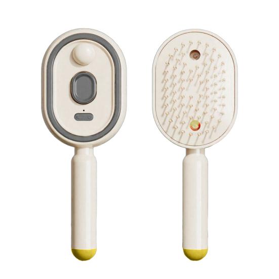 Electric Steam Hair Brush with Water Spray Reduce Frizz Anti-Static Misting Hairbrush Portable Travel Cordless Fluffy Hair Detangling Brush