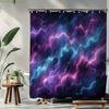 1pc Bathroom Shower Curtain, Futuristic Techno Party, Electronic Music Festival Shower Curtain, Includes 12 Hooks, 180x180cm B