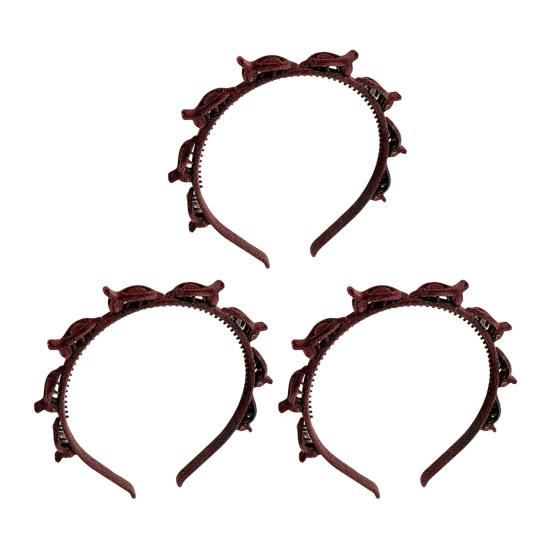 3 stk Flettet Hårbånd med 8 Klemmer Hver Fler-tann Lagdelt Design Hårbøyle Kvinner Jenter Enkel Styling Hårtilbehør