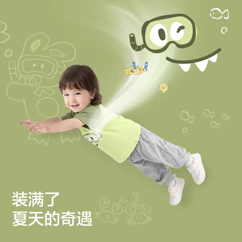BalaOne Baby Short-sleeved T-shirt 2026 New Children's Summer Cute Pure Cotton