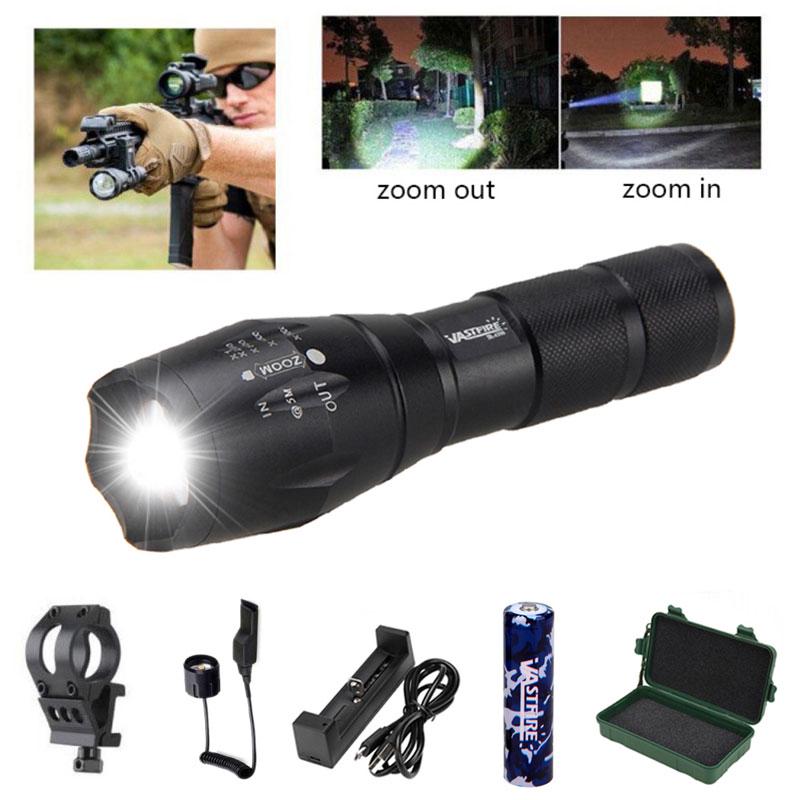 1 Modes Tactical 5000LM T6 LED Pistol Airsoft Flashlight Hunting Light Gun Mount