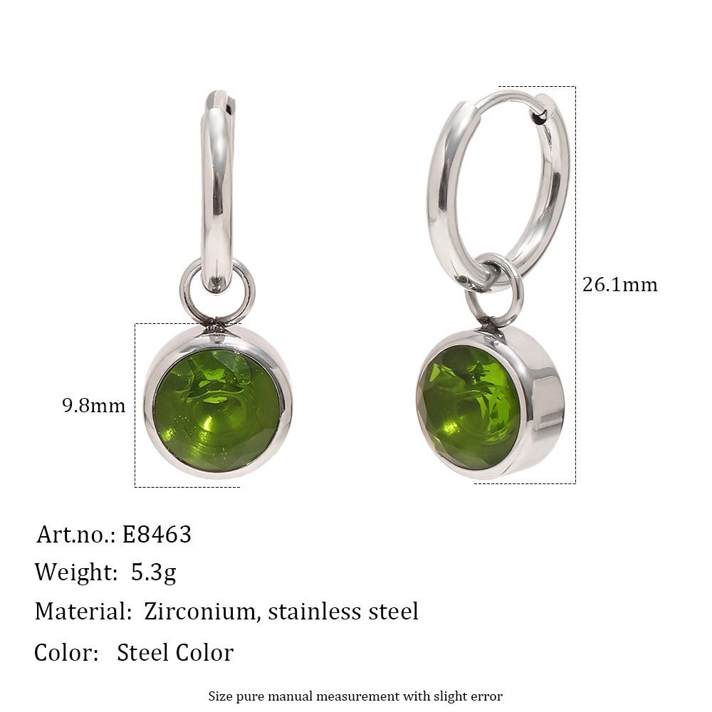 Exquisite 18K Gold-Plated French Earrings with Colorful Round Diamonds