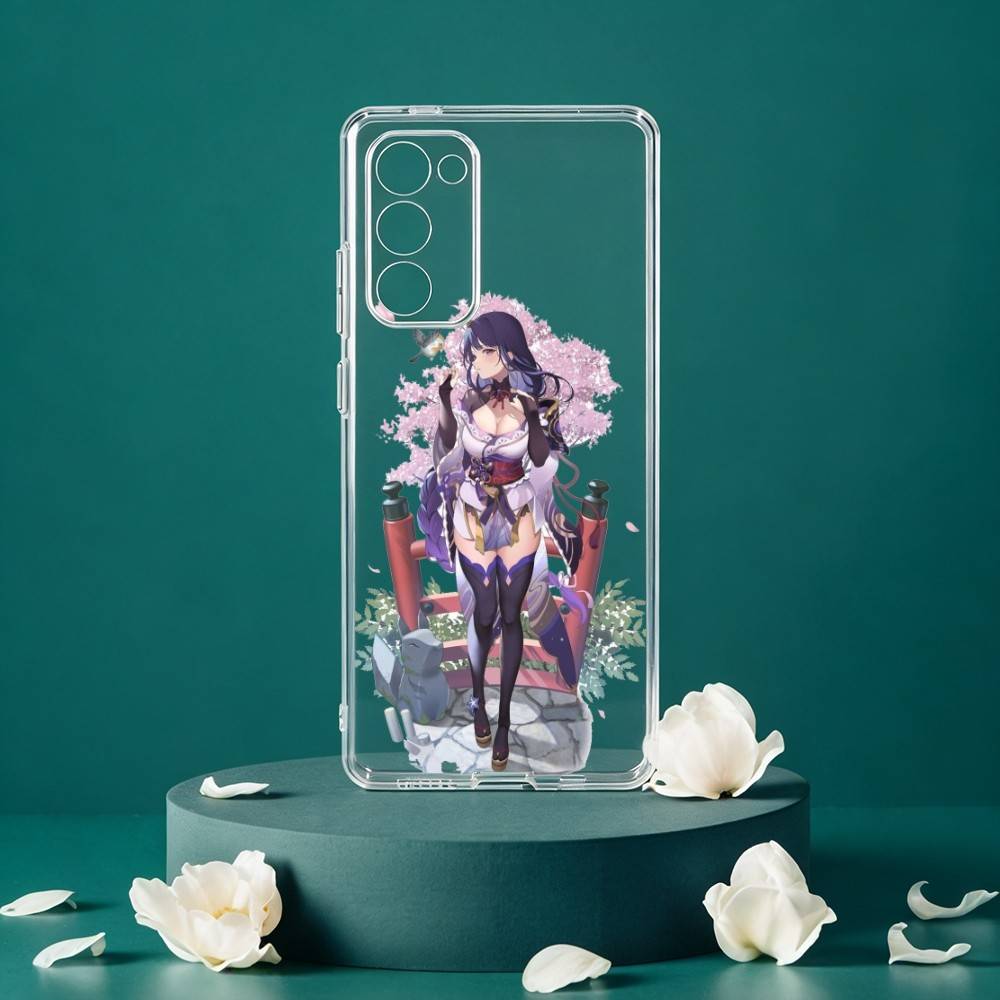 R-Raiden Shogun Genshin Handyhülle Für Samsung Galaxy S24 S25 S23 S22 S21 Plus S24 S25 Transparente Hülle