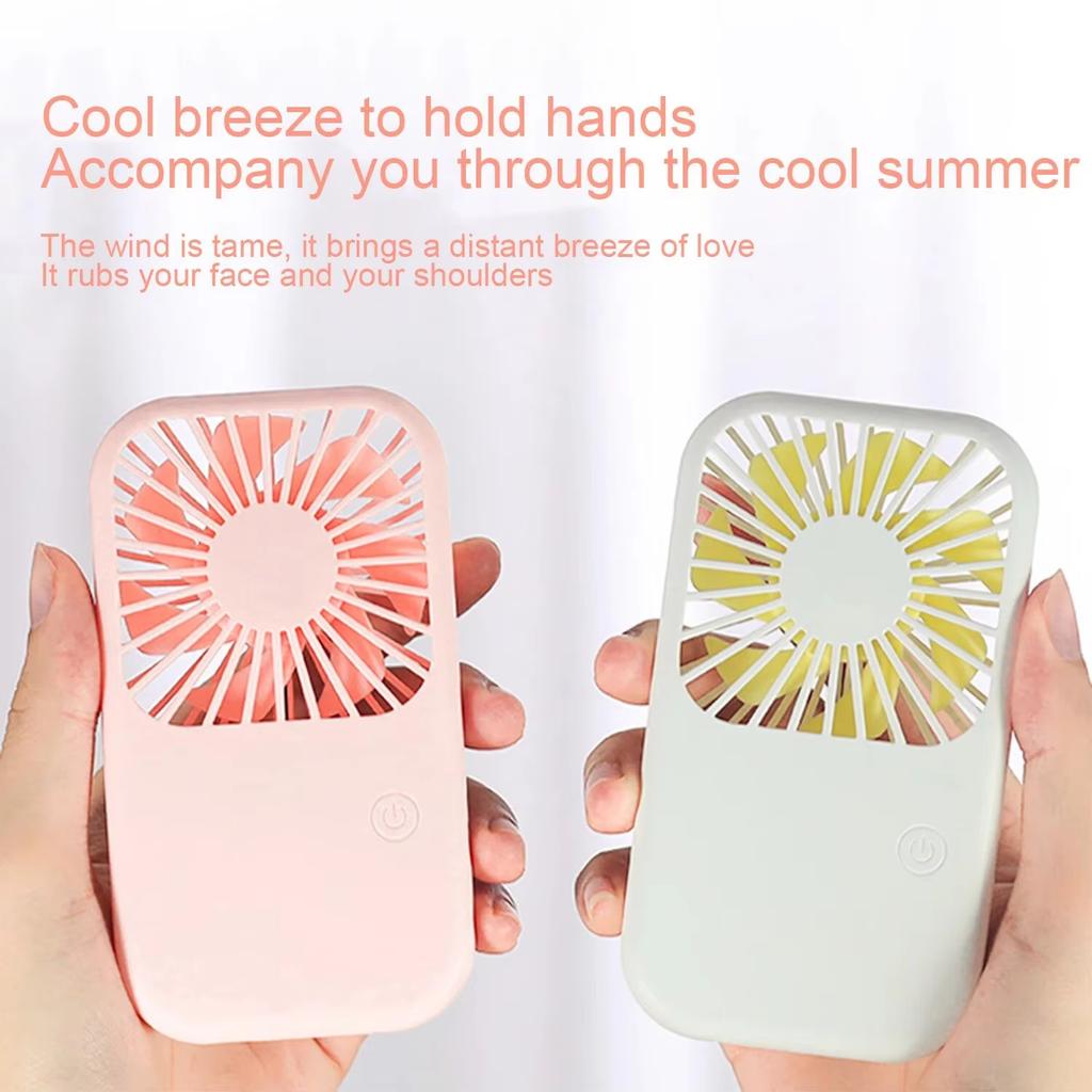 Summer Portable Mini Fan Rechargeable Stand Small Pocket Fan with Three Wind Speeds Powerful Range Long-lasting Desktop Fan