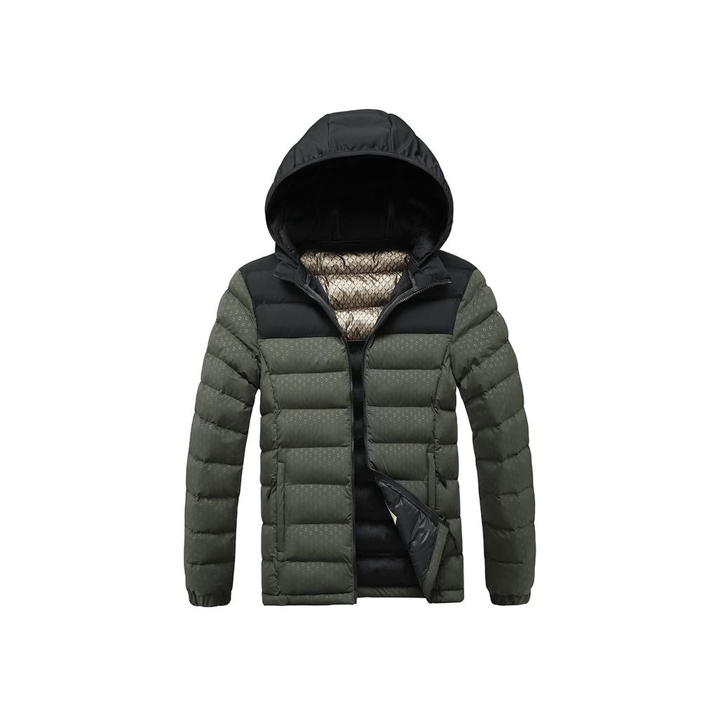 Light Cotton Coat Men's Winter Hit The Colour Full Print Removable Cap Thickened Hooded Comfortable and Versatile Jacket Men