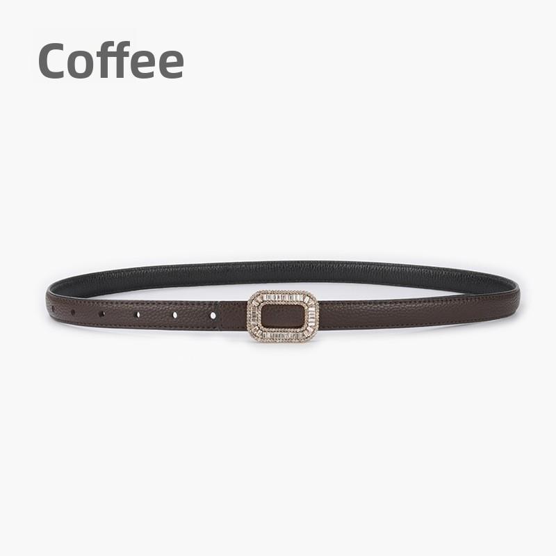 

Lychee pattern first-layer cowhide women s genuine leather women s belt inlaid with rhinestones casual pants jeans thin style reversible 105cm