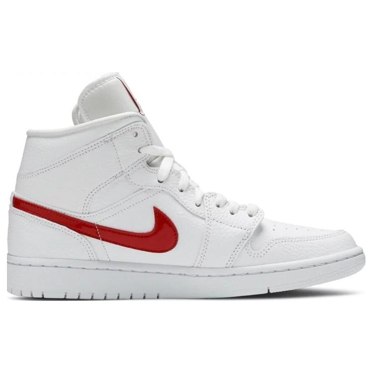 New JORDAN 1 Mid White University Red Women's BQ6472-106