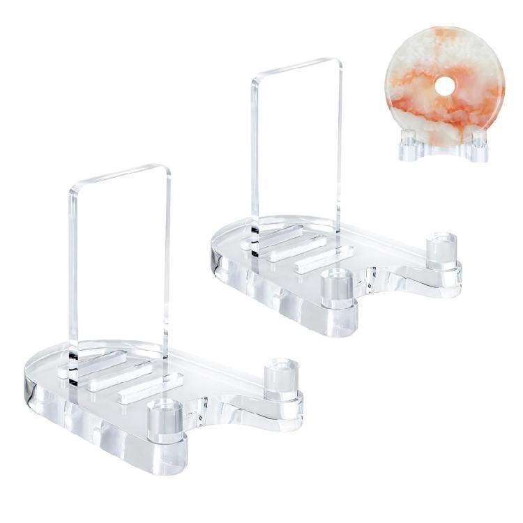 2Pcs Clear Acrylic Stand Adjustable Desktop Book Display Stand for Display Decorative Plates Album Artwork Picture Frame
