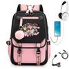 BTS Youth Group Backpack USB Charging Backpack Large Capacity Student School Bag