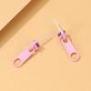 1 Pair Stud Earrings Zipper Shape Plated Jewelry Cartoon Candy Color Ear Studs for