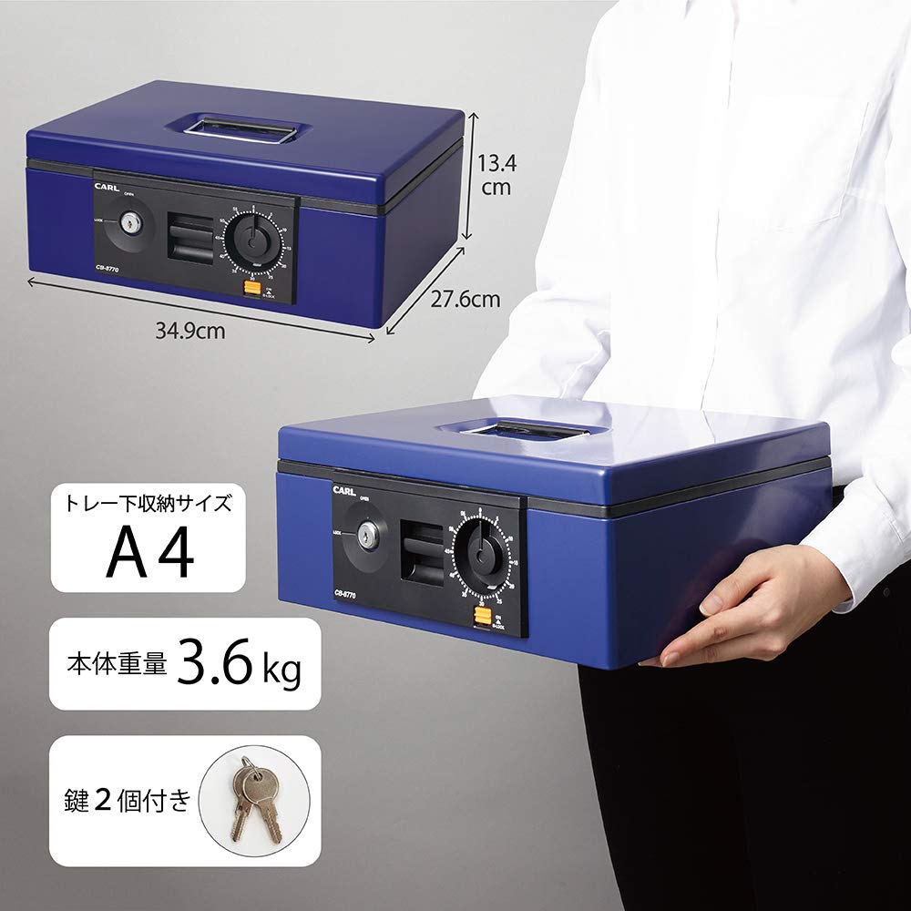 Carl Büroausstattung Handheld-Kasse (CARL) Sicher, Box, A4, Blau, CB-8770