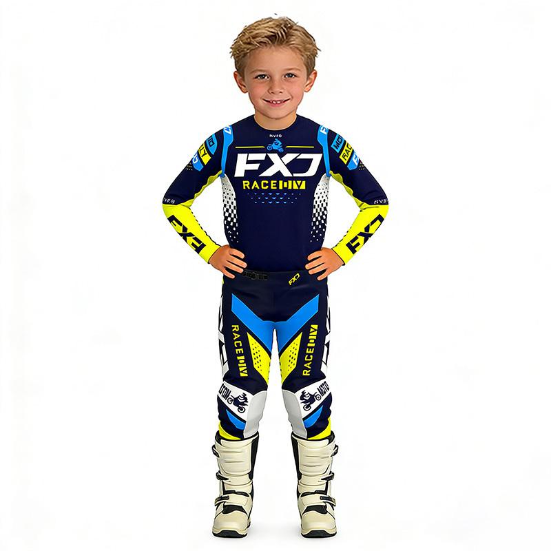 GRÖSSE 20 22 24 26 28 FXJ Kinder Enduro Motocross Ausrüstungsset MX Trikot Hose Motorrad Kits MTB Off Road Jugend Rennanzug