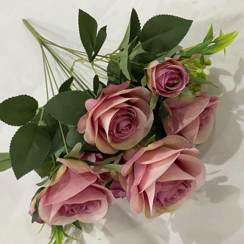 Romantic Rose Bouquet Fake Flowers For Wedding Decor With Real Touch Feelings