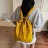 Schoolbag Premium Nylon Drawstring Canvas Bag Women's New Large-capacity Casual Backpack College Student Class Bag