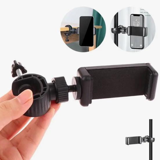 Yousheng Mobile Phone Holder Portable Phone Stand Clamp for All Smartphones Adjustable Rotatable Stable Grip Phone Mount for Live Streaming Outdoor
