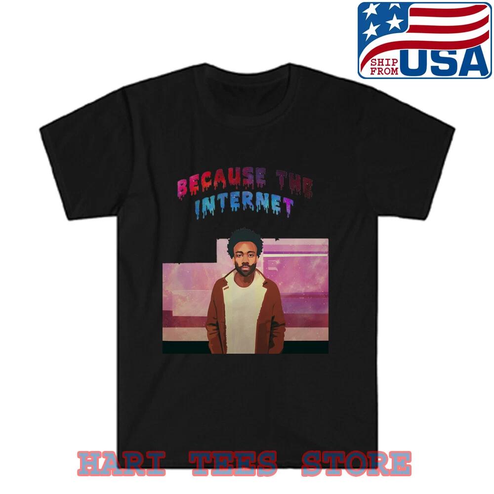 Childish Gambino Because The Internet Cartoon Men s Black Size S to 5XL 3XL