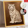 5D DIY Pearl Diamond Painting Kit Majestic White Tiger Full Drill Embroidery Mosaic Art Home Wall Decor Gift