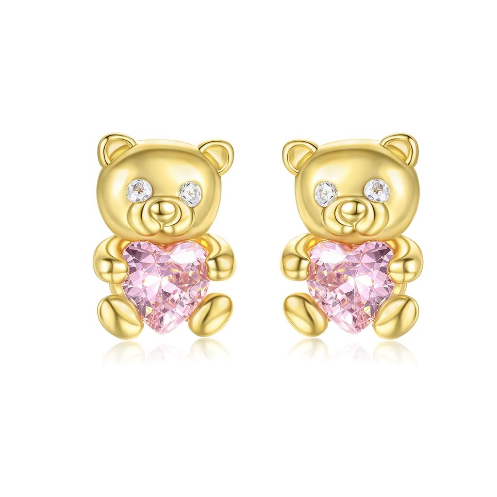 Original Earrings 925 Silver Fruit Series Cherry Strawberry Hoop Earrings Ear Studs Zircon Making Jewelry for Women Girl Party