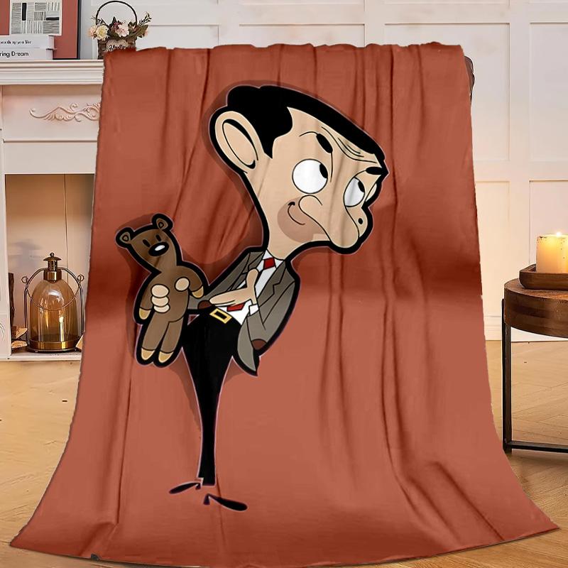1 Stück Herr. Bean Adventure Flanelldecke Geschenk, Geeignet für Männer und Frauen, Weich, Ideal für Betten und Sofa, Geburtstags- oder Weihnachtsgeschenk