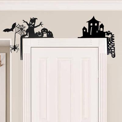 Door Topper Metal Spooky Door Sign Horror Doorframe Ornament For Halloween Bedroom Haunted House Living Room Bathroom Apartment