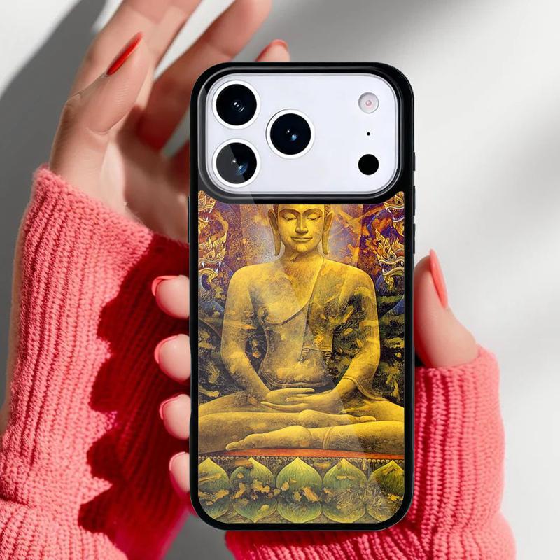 Buddha Statue Phone Case for iPhone 17 16 15 14 13 Pro Max Back Cover for 12 11 Pro Coque