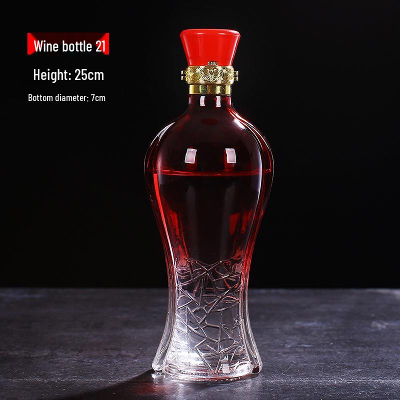 500ml Clear High-White Glass Wine Bottle, Decorative Empty Baijiu Bottle