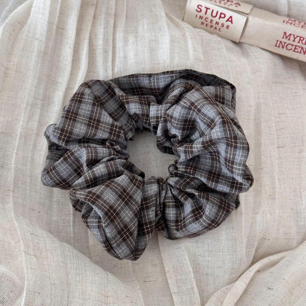Retro Plaid Large Intestine Hair Tie - Elastic Ponytail Holder & Hair Accessory