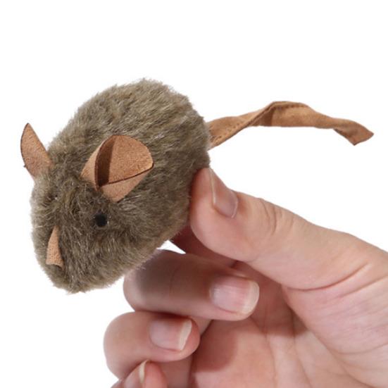 Cat Toy Plush Mouse Stimulates Natural Hunting Instinct Cat Stimulation Toy with Interactive Pull Activation Soft Furry Pet Toy
