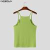 INCERUN Men Strap Sleeveless Rib Tank Tops Undershirts Camisole