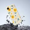 For iPhone 17 Air Case Yellow Floral and Leaves Pattern Printing Straight Edge TPU Phone Back Cover