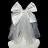Delicate Wedding Bridal Lace Veil with Pearl/ Bowknot Girls Bride Veil Long Tulle Wedding Tiaras for Marriage Women