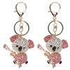 2pcs Pink Color Koala Bear Keychain Rhinestone Decoration Crystal Rhinestone Keychain  For Women
