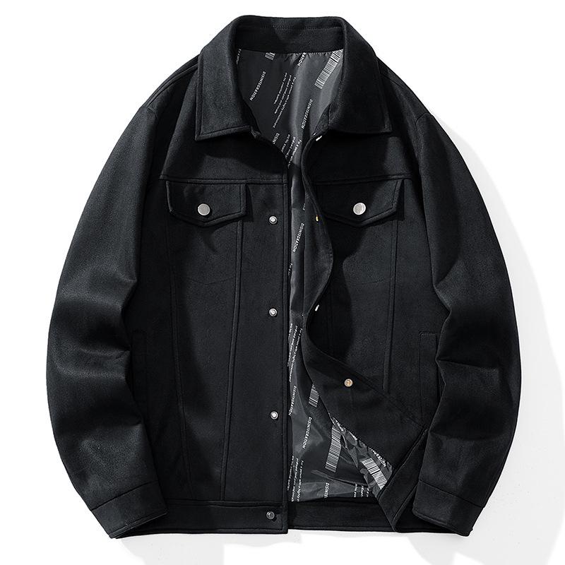 

Men’s 2024 Autumn Suede Jacket: Trendy Loose Fit with Turn-Down Collar - Versatile Casual Top. M