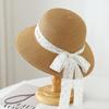 Sunscreen bucket hat women's ribbon bow straw hat sun hat sun hat big brim straw hat seaside beach hat