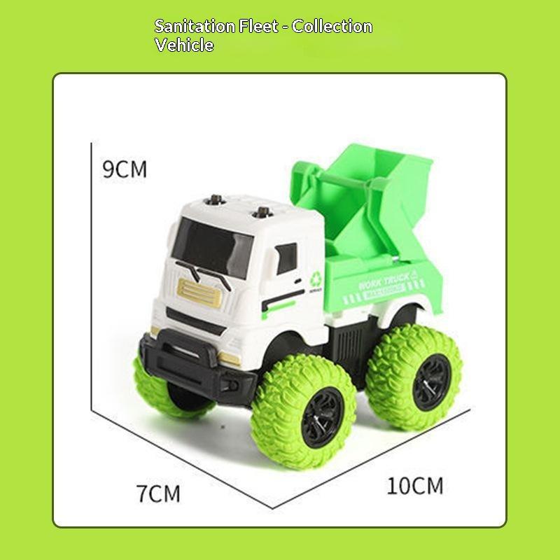 1Pcs Inertia Simulation Truck Toy Engineering Military Fire Sanitation Vehicle With Big Tire For Kids Play Birthday Gift