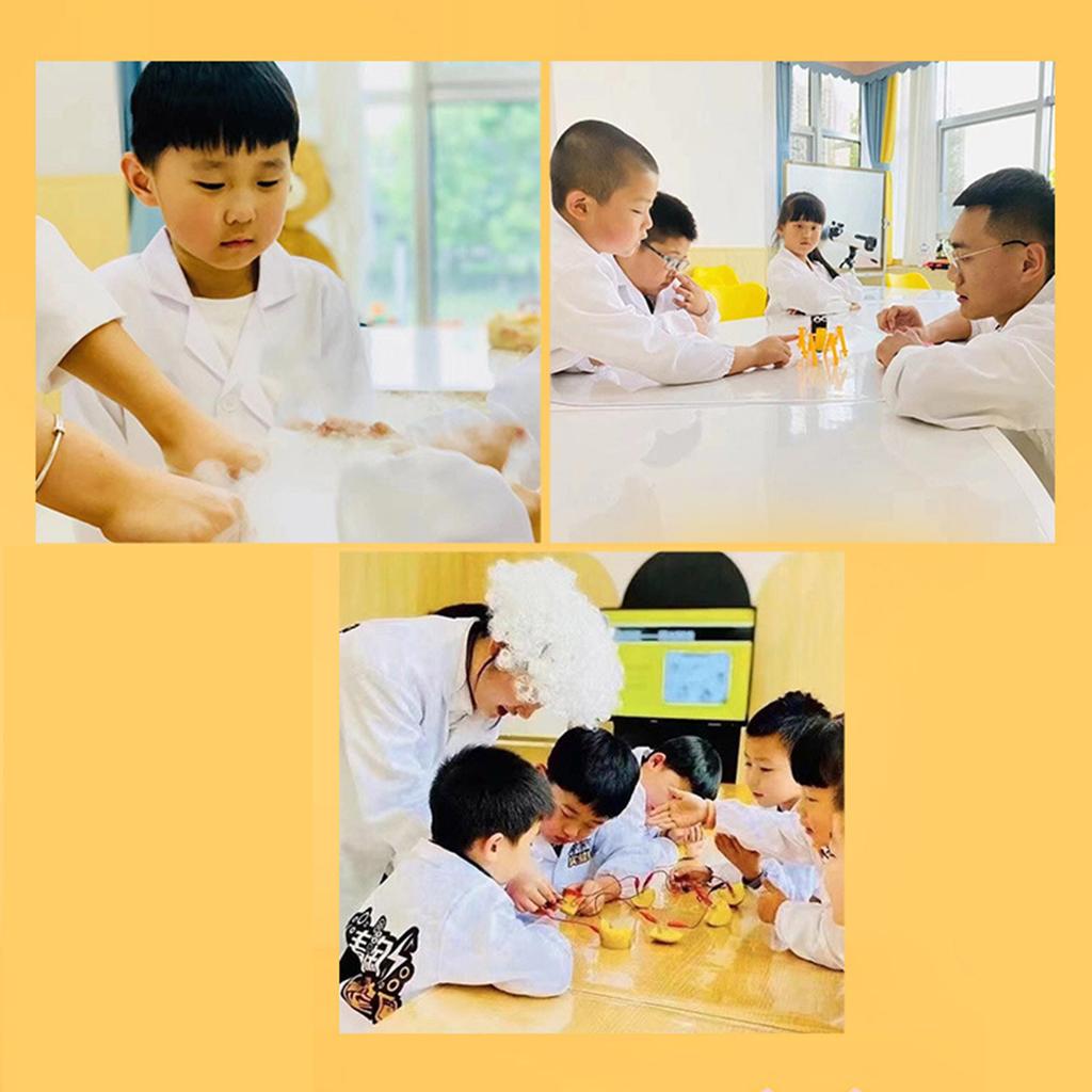 Cotton Childrens Lab Coat With Functional Pockets Science Role Play Costume Adjustable Design Multiple Color Option
