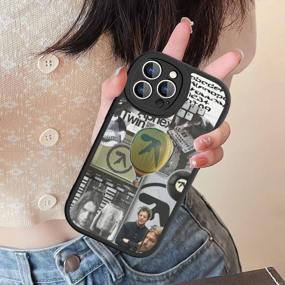Musician A-Aphex T-Twin Leather Phone Case For Iphone 16 15 14 Plus 13 12 11 Pro Max Case