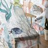 Summer Watercolor Ocean Navigation Voile Sheer Curtains Living Room Window Tulle Curtain Kitchen Bedroom Drapes Home Decor