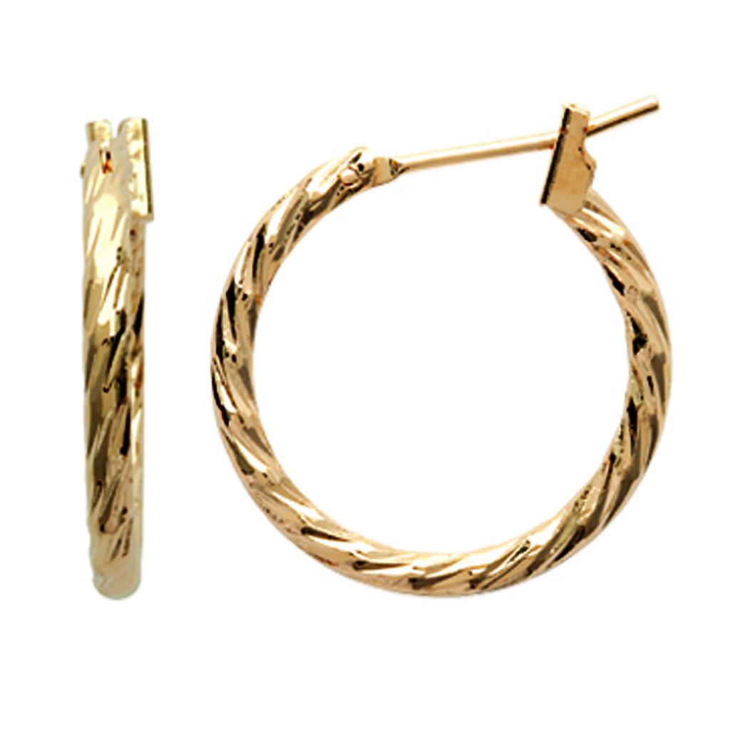 Les Trésors De Lily [L6674] - Gold Plated Hoop Earrings 'Choreography' - 20x2 Mm