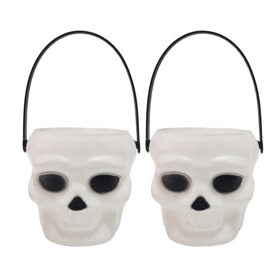 2 ks Halloweenské kbelíky na cukroví Čarodějnický kotlík Duch Dýně Lebka Vědro Trick or Treat Mísa na cukroví Party Potřeby Domácí dekorace