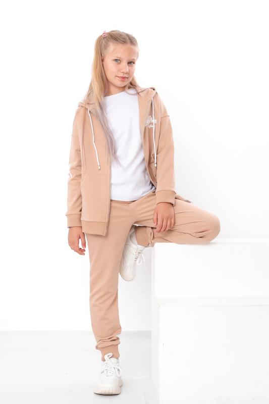Teen Girls’ Two-Layer Knit Tracksuit – Comfortable Zip Hoodie & Elastic Waist Pants. Any Season, 6422-057-33 HC